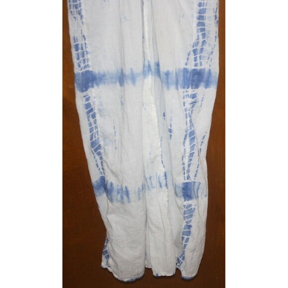 Asos Tie Dye Beach Robe Swimsuit Cover Sz 8 Long Blue & White SS Tie Waist Beach - Picture 4 of 7